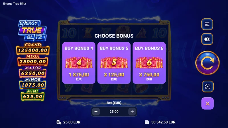 Energy True Blitz - orodha ya ununuzi wa bonasi